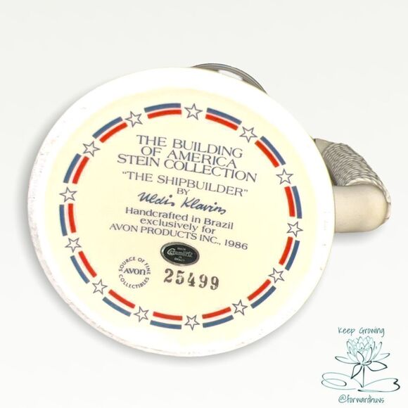1986 Avon, "The Building of America, The Shipbuilder" Beer Stein Limited Edition - Picture 8 of 9